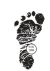 Judikins Wood Mounted Rubber Stamp - Baby Footprint Left