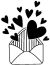 Artemio Wood Mounted Rubber Stamp - Love Heart Envelope - C932